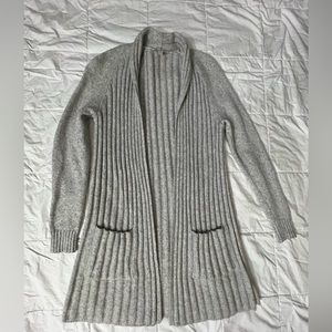 Light Heather Gray Long Cardigan Sweater